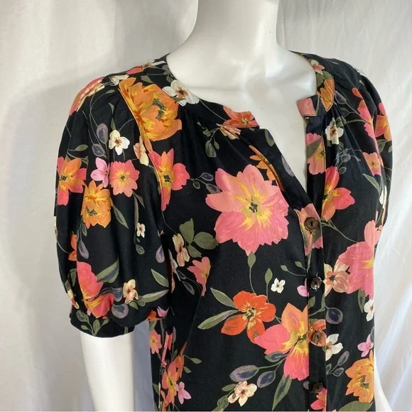 Voge Boutique Floral Cropped Leg Puff Sleeve Jumpsuit - Picture 5 of 8